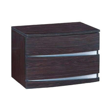 SALLE DE BAIN USA Exquisite High Gloss Nightstand, Wenge - 16.5 in. SA3098141